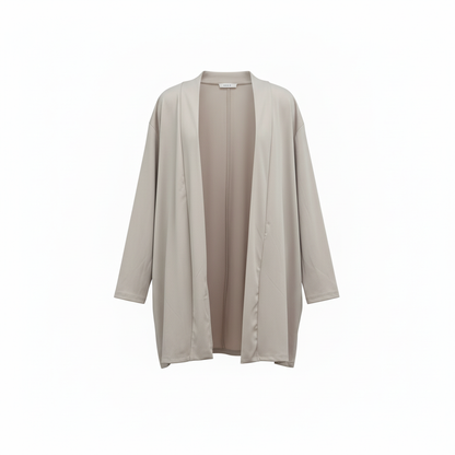 Elegancki, codzienny damski komplet dwuczęściowy z otwartym kardiganem