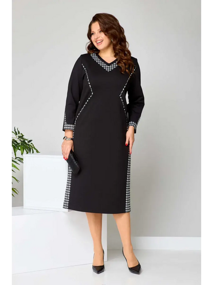 Elegancka sukienka midi o fasonie modelującym sylwetkę